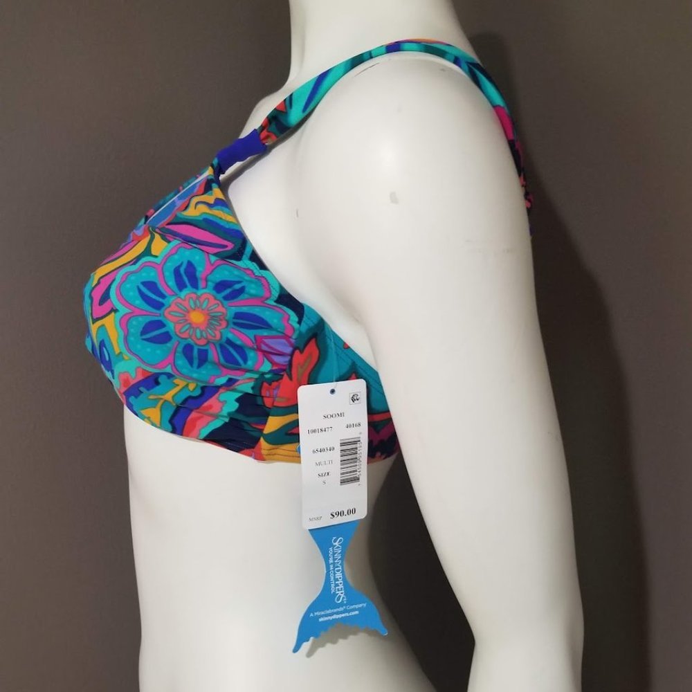 Skinny Dippers by Miraclesuit Tapestry Soomi Bikini Top Size Small - Picture 3 of 10